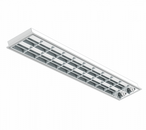  LUM. ALTO RENDIMENTO C/ 10 ALETAS T8 2X20W (40W) 6500K AUTOVOLT 1245x180x45mm EMB ACO BRANCA - Linha ECO