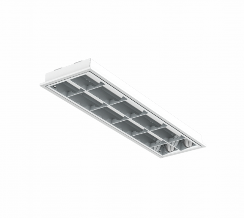 LUM. ALTO RENDIMENTO C/ 5 ALETAS T8 2X9,9W (19,8W) 6500K AUTOVOLT 635x180x45mm EMB ACO BRANCA - Linha ECO