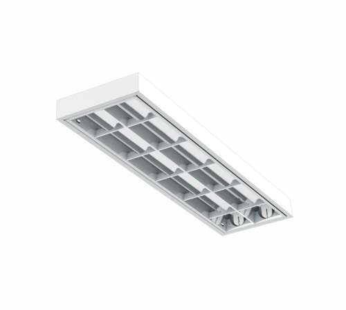  LUM. ALTO RENDIMENTO C/ 5 ALETAS T8 2X9,9W (19,8W) 6500K AUTOVOLT 635x180x45mm SOB ACO BRANCA - Linha ECO