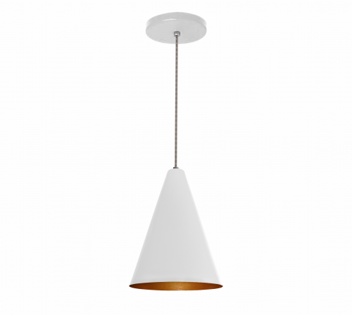 PENDENTE ENOC 187X220MM 1XE27 ALUMINIO BRANCO/COBRE