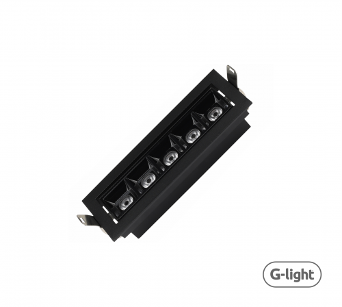 DOWNLIGHT LINEAR LED 10W 3000K DIRECIONAVEL FULL SPECTRUM EMBUTIR PRETO AUTOVOLT
