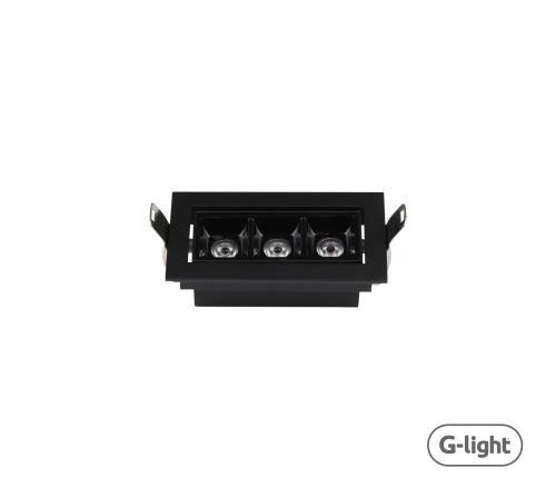 DOWNLIGHT LINEAR LED 6W 3000K DIRECIONAVEL FULL SPECTRUM EMBUTIR PRETO AUTOVOLT