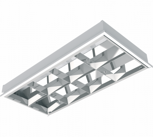 Luminária de Alto Rendimento T8 2x16/18/20W de embutir