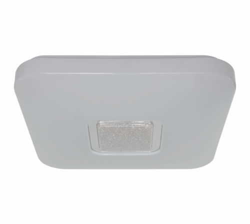 PLAFON MUNIQUE 330 QUADRADO LED 18W 3000/4000/6000K C/ AREIA DE CRISTAIS BRANCO AUTOVOLT