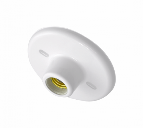 PLAFON PLASTICO BRANCO C/ BOCAL DE PORCELANA E27
