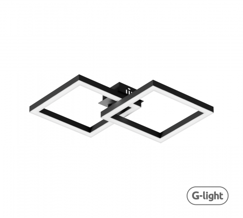 PLAFON VEGA LED 40W PRETA 3000/4000/6000K AUTOVOLT