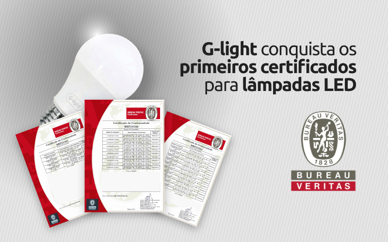 Lâmpadas de LED certificadas.