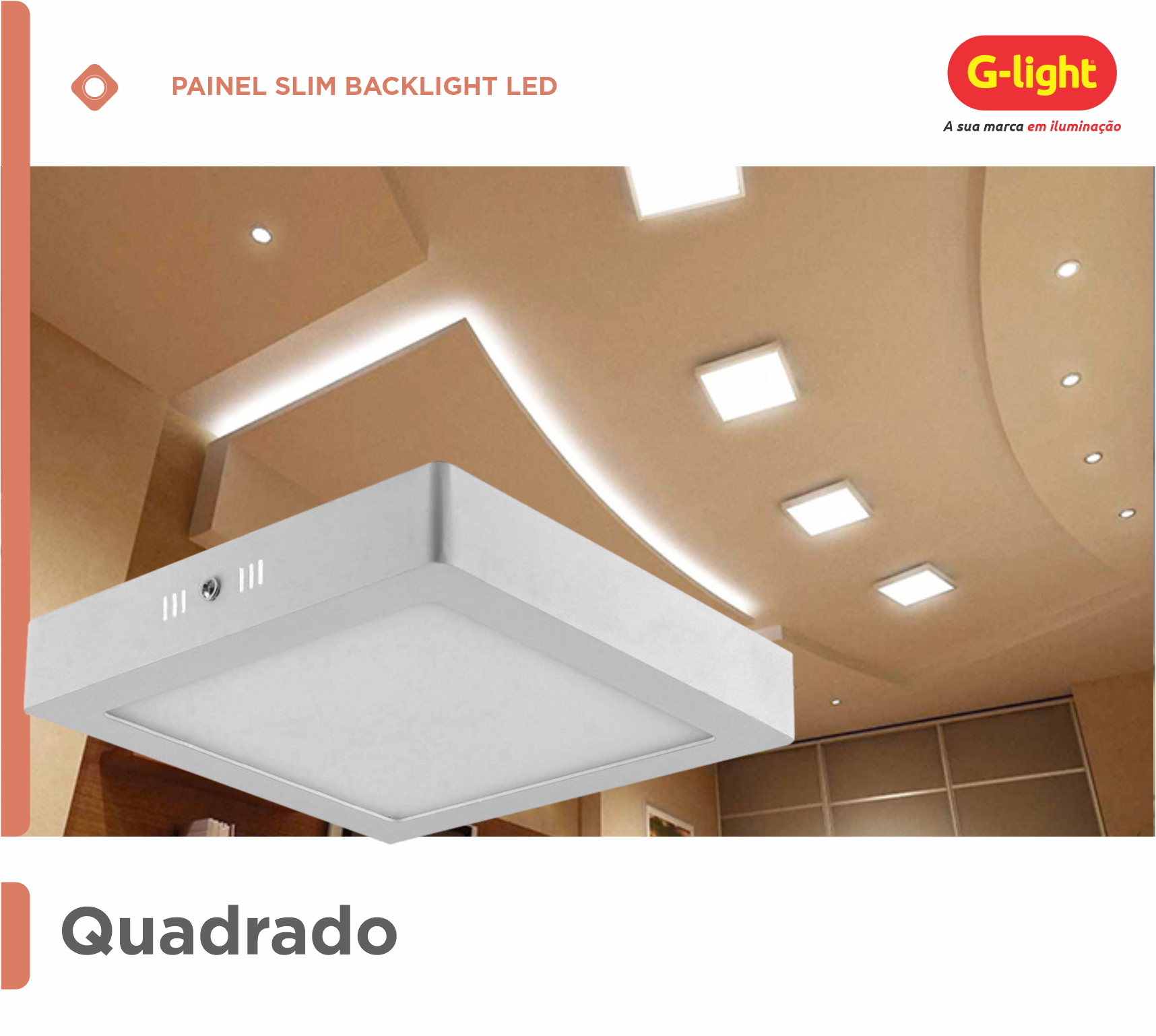 Painel Backlight LED Quadrado