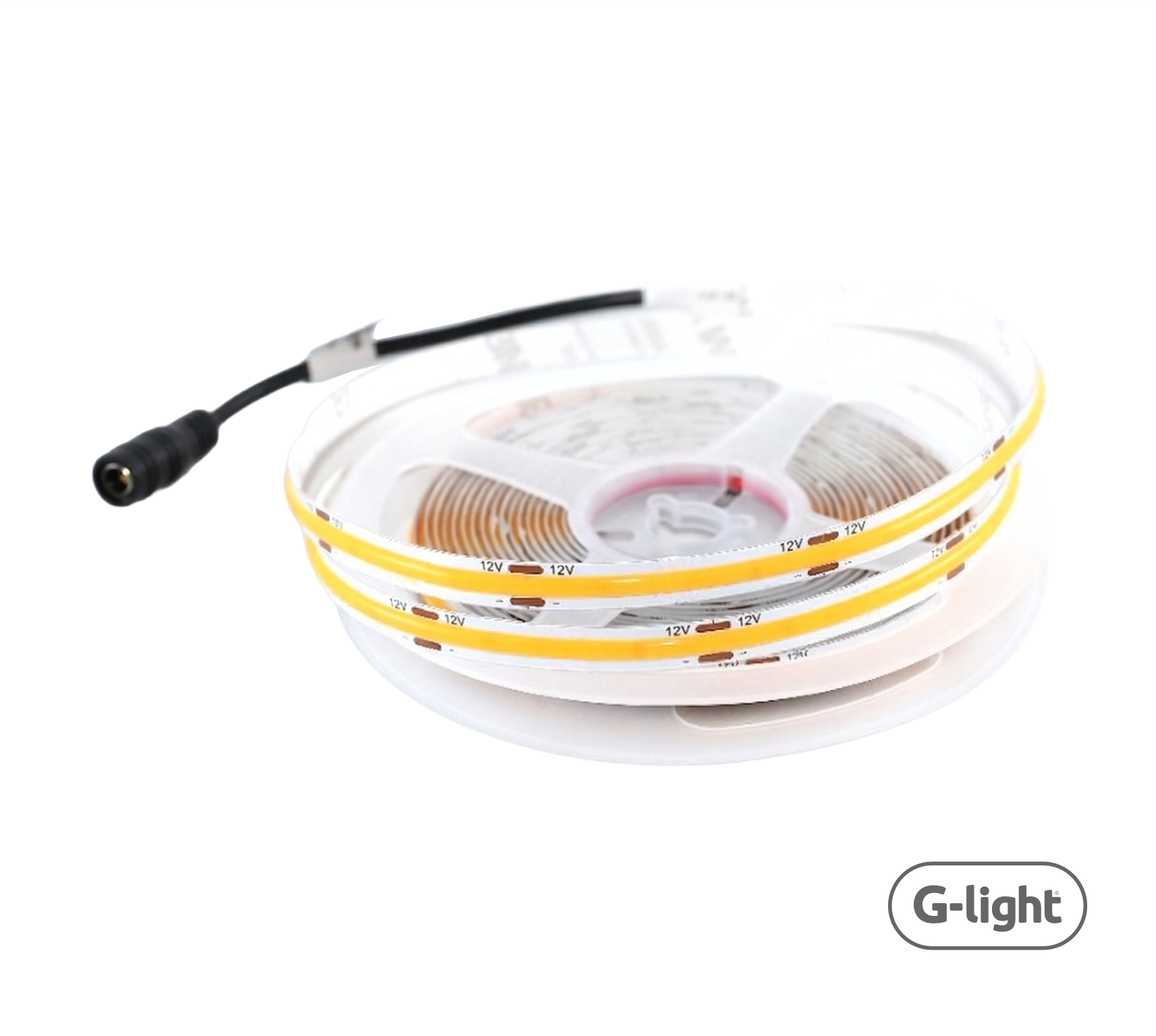 FITA FREE CUT COB LED 8MM 5M 328LED/M 8W/M IP20 IRC97 6500K 12V C/ FONTE AUTOVOLT E ACESSORIOS - CX