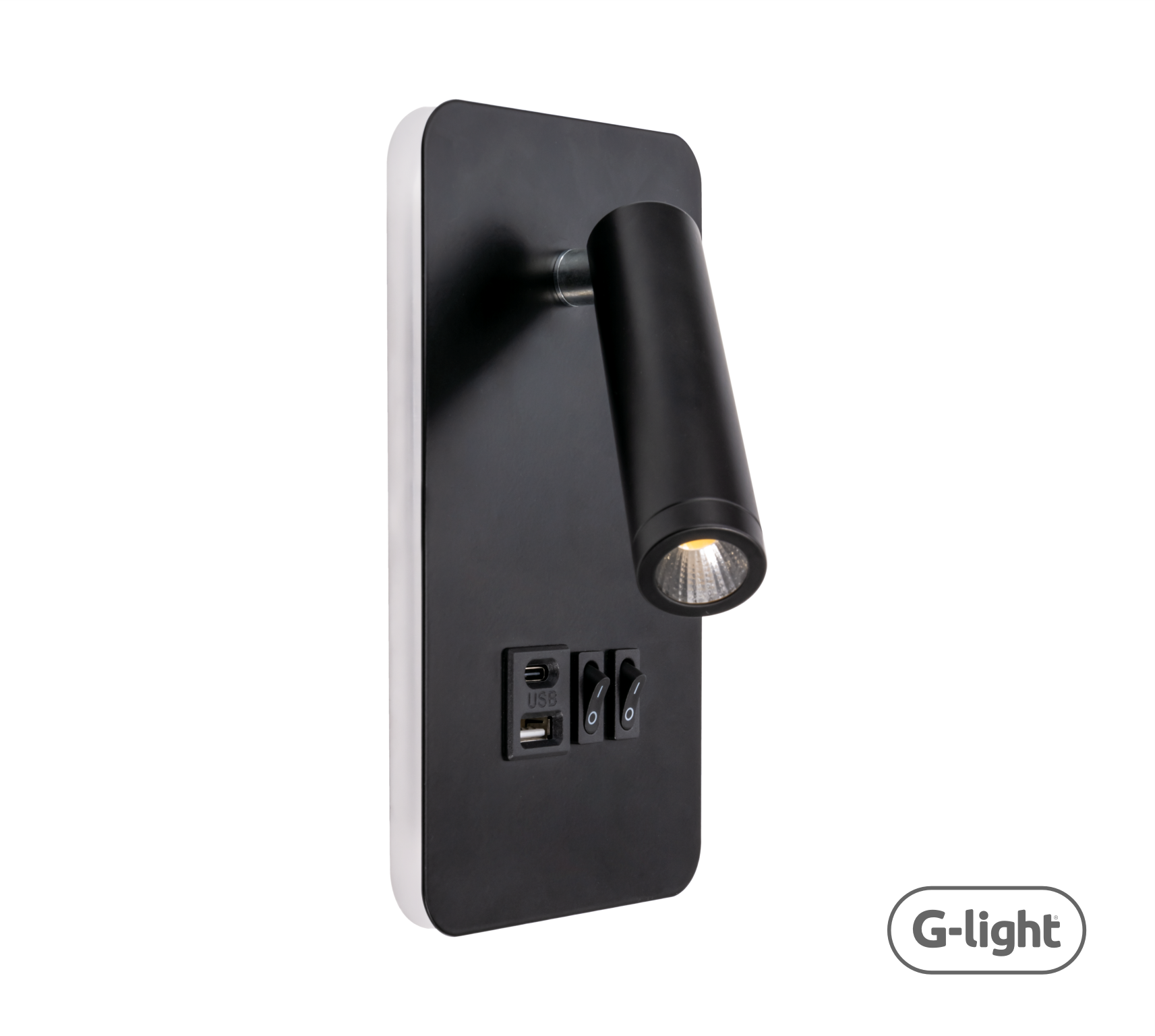 ARANDELA KLEIN PRETA LED 13W 3000K C/ ENTRADA USB-A E USB-C AUTOVOLT